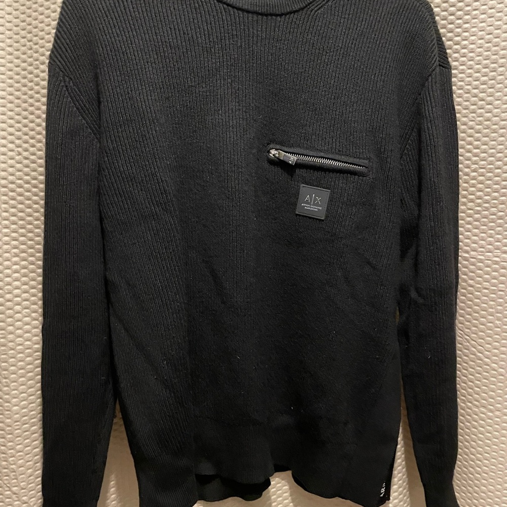 Armani Exchange Black Crewneck Sweater
